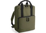 Bagbase BG287 | Zaino Doppio Manico Riciclato, Taglia Unica: 40 X 30 X 14 Cm - Colore: Verde Militare - Dimensioni: 40 X 30 X 14 Cm
