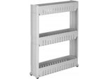 Scaffale Da Cucina Scaffale Da Toilette Scaffale Da Appoggio Carrello Da Bagno Scaffale 3 Ripiani - Grigio