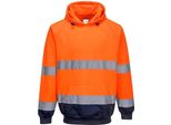 Portwest - Felpa Con Cappuccio Ad Alta Visibilità Da Uomo PC4395 (2XL) (Arancione/Marino)