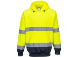 Portwest - Felpa Con Cappuccio Ad Alta Visibilità Da Uomo PC4395 (2XL) (Giallo/Blu Navy)