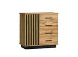 Cassettiera Combinata Milagra 1 - Rovere Wotan / Nero