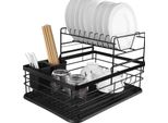 Scolapiatti Con Gocciolatoio Scolapiatti A 2 Livelli Organizzatore Per La Cucina Stendino Estraibile Per Piatti Da Lavello Nero 19163