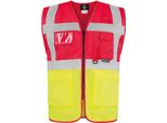 Korntex Kxmf | Gilet Di Segnalazione Multifunzione Executive - Colore: Rosso/Giallo - Taglia: 4XL