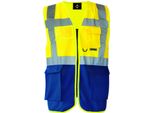 Korntex Kxmf | Gilet Di Segnalazione Multifunzione Executive - Colore: Giallo Segnale/Marino - Taglia: L