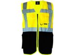 Korntex Kxmf | Gilet Di Segnalazione Multifunzione Executive - Colore: Giallo Segnale/Nero - Taglia: Xxl