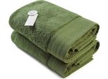 A&R AR604 | Eccellente Telo Da Bagno In Cotone Deluxe - 70 X 140 Cm - Colore: Verde Militare - Dimensioni: 70 X 140 Cm