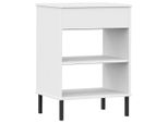 Consolle Oslo Con Gambe In Metallo In Legno Di Pino Massiccio Bianco