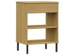 Consolle Oslo Con Gambe In Metallo Legno Di Pino Massiccio Marrone