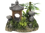 Aqua Ornaments "Templi Asiatici"" Con Piante 15,5 X 10,5 X 12,5 Cm"
