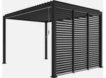 Pergola Bioclimatica 3X4 In Alluminio + 3 Tende Da 100Cm, Antracite