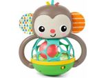 Bright Starts Grab & Giggle Monkey Sonaglio Musicale Luminoso Con Pallina Facile Da Afferrare, Da 6 Mesi, Unisex