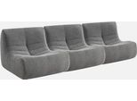 Sweeek - Set Di 3 Poltrone Modulari A 1 Posto Con Rivestimento Bouclé Strutturato - Grigio