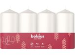 Candele Bolsius Pillar Advent, Natale, Bianche, 48/100 Mm, Conf. 4 Pz