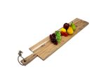 Tavola Da Portata Xxl In Teak Con Manico - 100 X 20 Cm - Piatto Da Portata In Legno Per Alimenti - Tavola Da Antipasti In Legno Per Antipasti Di Salsicce E Formaggi