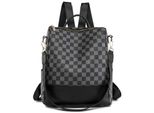 Donna Zaino In Ecopelle Elegante Borsa A Tracolla City Zaino Dani Nero