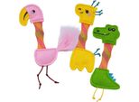 Animali Dello Zoo Nobby In Feltro Con Palla A Sonaglio + Erba Gatta Display 24 Pezzi, 16 - 17 Cm