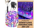 Cascata A Tenda Led Multicolore A Risparmio Energetico Con 200 Luci Led Multicolore