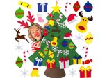 Albero Di Natale In Feltro Con Decorazioni In Barbabietola Per Bambini, Decorazioni Natalizie In Feltro Artificiale, Fai Da Te