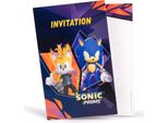 8 Biglietti D'invito Sonic Prime 10 X 15 Cm