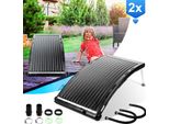 Jayseuw 2X Riscaldamento Solare Piscina Riscaldatore Piscina Staffa Retrattile Nero Assorbitore Solare 110 X 65 X 15 Cm - Tipo Curvo