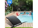 Clanmacy 3X Riscaldamento Solare Piscina Riscaldatore Per Piscina Staffa Retrattile Nero Assorbitore Solare 110 X 65 X 15 Cm - Tipo Curvo