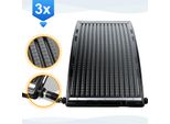 Jayseuw 3X Riscaldamento Solare Piscina Riscaldatore Piscina Staffa Retrattile Nero Assorbitore Solare 110 X 65 X 15 Cm - Tipo Curvo