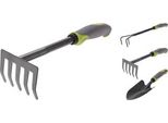 Pro Garden Set Di Attrezzi Da Giardino Di Alta Qualità, 3 Pezzi, Rastrello Coltivatore Pala In Metallo, Attrezzi Da Giardino Doppia Zappa, Forca Da Fiori, Robusti E Di Ottima Fattura