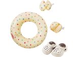 Set Da Bagno Per Bambole ''Coriandoli Di Cuore'' 3 Pezzi, Dimensioni 35-45 Cm