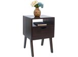 Comodino HWC-P16, Comodino Mobile, Cassetto 64X42X40Cm ~ Marrone Scuro