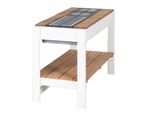 Cucina Da Gioco Roba Per Casetta - Cucina Da Esterno Per Bambini Bianco-Marrone Con Barbecue E Piastre - Accessori Per Casetta Da Giardino - Legno Resistente Alle Intemperie