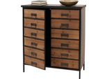 Cassettiera HWC-O79, Credenza A Scomparti Alti, Look Vintage Shabby 94X80X35Cm, Naturale