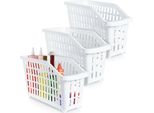 Vilde | Contenitore - Bianco - 13 L - 3 Pezzi - Cestino In Plastica - Ruote Mobili