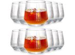 Vilde | Set Di Bicchieri - 12 Pezzi - Bicchiere Scanalato - 350 Ml - Bicchieri Per Whisky - Bicchieri Per Acqua - Bicchieri Per Succo Di Frutta