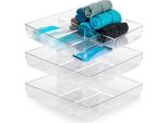 Vilde | Organizzatore Per Cassetti - Trasparente - 31 X 31 X 5,5 Cm - 3 Pezzi - Quattro Scomparti
