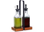 Vilde | Bottiglie Per Aceto E Olio - 2X 190 Ml - Con Supporto - Distributore Di Olio - Distributore Di Aceto
