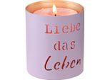 Lanterna "Liebe Das Leben"" (Ama La Vita) Viola Ø9Cm H10Cm Set Da 4 Decorazioni In Metallo, 4 Pezzi"