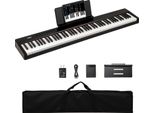 Costway Keyboard Piano 88 Tasti, Pianoforte Digitale Con Midi, Pedale Sustain, Leggio E Borsa Per Il Trasporto, Pianoforte Elettrico Portatile, Nero