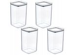 Potz Store&Fresh 1,5 L, Set Da 4, Barattolo Di Conservazione, Contenitore Per Alimenti Secchi - Riso, Pasta