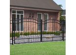 The Living Store Cancello Di Recinzione Con Punte Di Lancia Nero 305X173 Cm In Acciaio