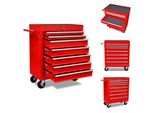 Carrello Da Officina Rosso 7 Cassetti - Carrelli E Carrelli Manuali