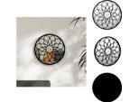 Vidaxl Specchio Nero 60X3 Cm Rotondo In Ferro Per Uso Interno - Specchio