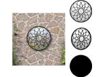 Vidaxl Specchio Da Giardino Nero 60X3 Cm Rotondo In Ferro - Specchio