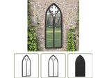 The Living Store Specchio Da Giardino Nero 100X45 Cm In Ferro