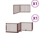 Vidaxl Cancelletto Per Cani A 6 Pezzi Con Porta Pieghevole Marrone 480 Cm Legno Di Pioppo