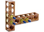 Zeller Portabottiglie Bamboo Wht 13,50X53X12,50 Cm Marrone