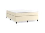 Vidaxl Struttura Letto A Molle Insacchettate Crema 140X190 Cm In Pelle Finta