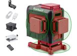 Laser A Linee Incrociate Fortum Laser Verde 3D (3X360 Gradi), Autolivellante, Linea Orizzontale Bassa, Incl. Modulo Di Montaggio A 360° (Magnete, Vite, Treppiede), Ip 54, 30M