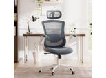 Sedia Da Ufficio Colamy - Sedia Da Ufficio Ergonomica Con Poggiatesta, Supporto Lombare, Braccioli Pieghevoli E Funzione Dondolo A 140°, Grigio
