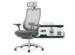 Colamy Atlas Sedia Da Ufficio Ergonomica In Rete - Sedia Direzionale Con Poggiatesta, Braccioli 4D, Sedile Scorrevole E Blocco Dell'inclinazione, Grigio Scuro