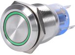 Interruttore A Pulsante Autobloccante In Acciaio Inox Impermeabile Da 19 Mm 12-24V Con Led Verde